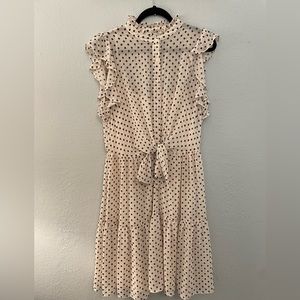 Off white black polka dot dress. Great for daytime showers, work, happy hour